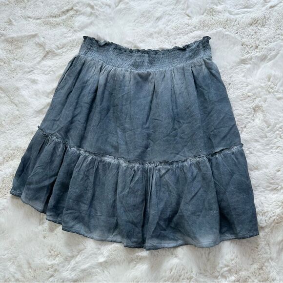 Pilcro Anthropologie size s blue tie dye tiered mini skirt - Picture 2 of 4